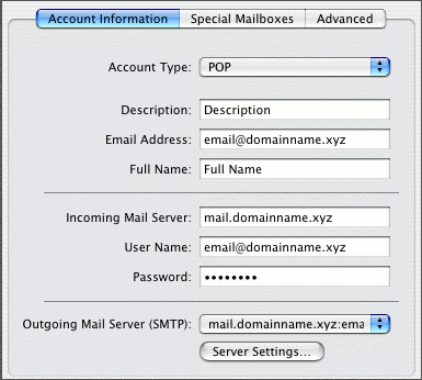 Hostmysite.com :: How do I configure Mac OS X Mail for my Accounts?