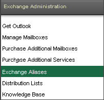add alias on exchange