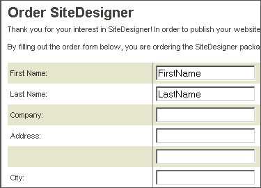 Enter information into secure form