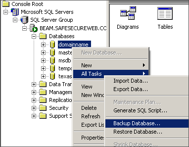 Hostmysite Com How Do I Backup My Ms Sql Server 2000 Database Using Enterprise Manager