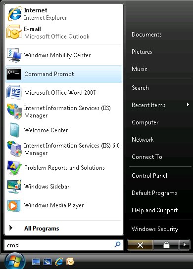 Command Line In Windows Vista