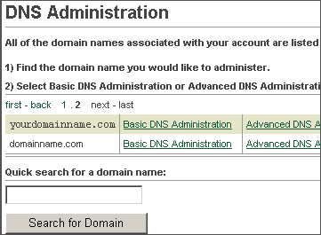 domain name to a new IP address