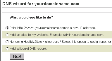domain name to a new IP address