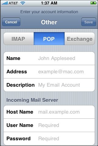 configure your iPhone for email