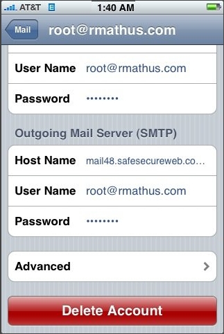 configure your iPhone for email