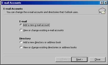 configure Outlook and Outlook Express on E-mail