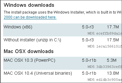 Select the appropriate file based on your local machines operating system.