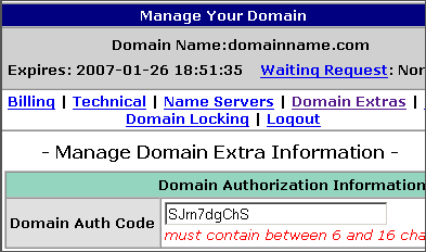From the menu, click Domain Extras.