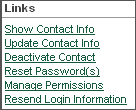 Under Links, click Reset Password(s).