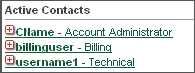 Click the Billing contact you wish to update.
